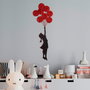 Wallity Banksy - 11-1 Escultura de pared en Rojo y Negro